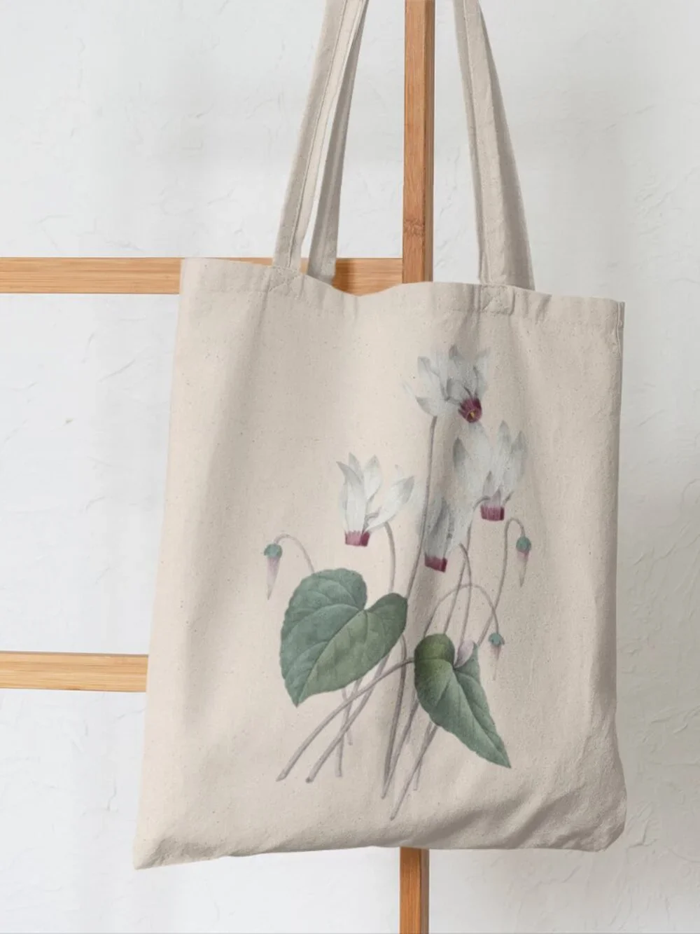 Sowbread Vintage Floral Print Graphic Canvas Tote Bag